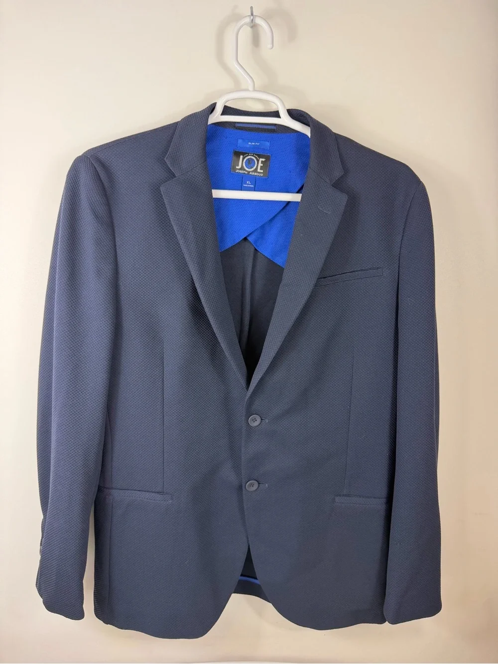 Abboud Navy Textured Men's Blazer - Classic Two-Button